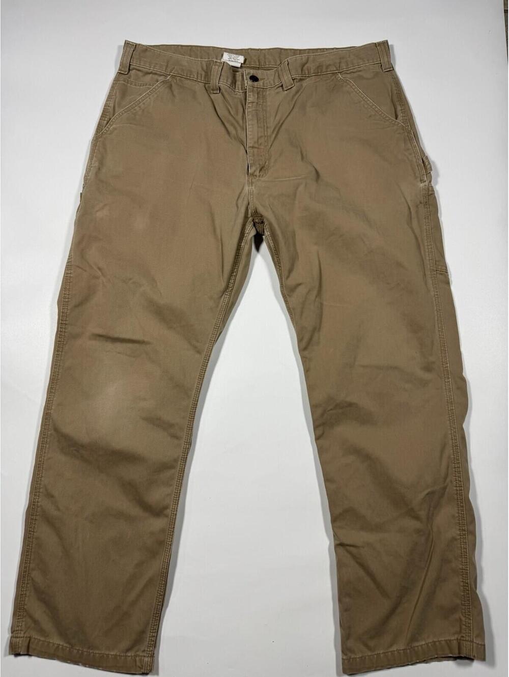 Carhartt B324 DKH Carpenter Pants Relaxed Fit Tan 42x32 Workwear